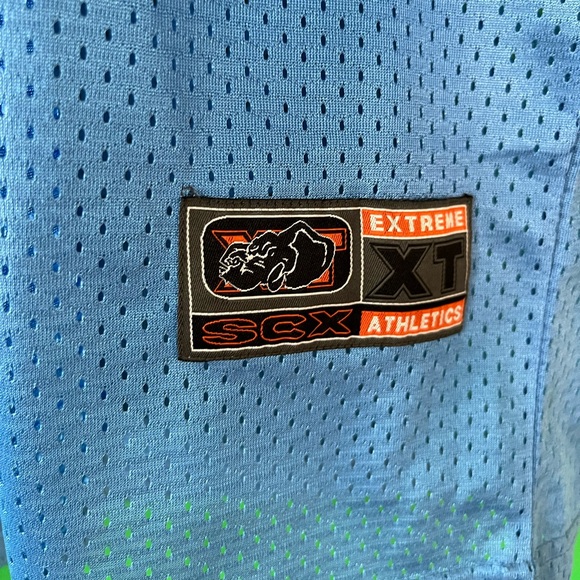 Football jersey, adult size large, light blue with yellow and white trim - Picture 2 of 8